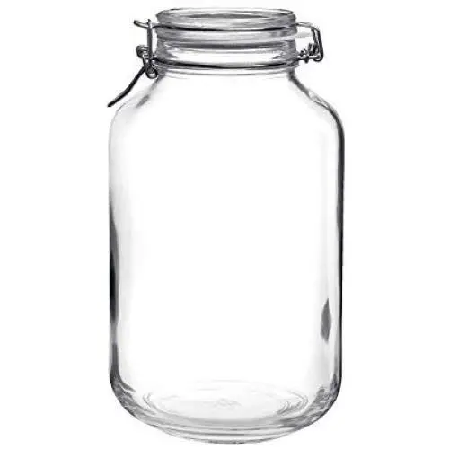 Bormioli Rocco Clear Fido 135.25 Oz Glass Storage Jar: Airtight Lid With Leak Proof Gasket, Wide Mouth Kitchen Food Container for Preserving Jam, Spices, Coffee, Sugar & Herbs Bormioli Rocco Clear Fido 135.25 Oz Glass Storage Jar: Airtight Lid With Leak Proof Gasket, Wide Mouth Kitchen Food Container for Preserving Jam, Spices, Coffee, Sugar & Herbs