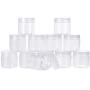 BENECREAT 20 Pack 2oz PET Plastic Round Container Jars with Clear Lids and and Leakproof Gasket for Beads, Crafts, Body Scrub Creams