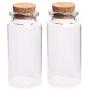 2Pcs 3060MM 25ML Glass Bottles Wishing Bottle Empty Sample Storage Jars with Cork Stoppers Home Storage Organization