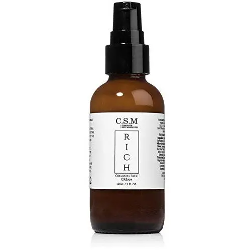 CSM RICH Organic Moisturizing Face and Eye Cream with Vitamin C, B5, Ceramides, Aloe, Chamomile, Comfrey, Lavender - Anti-Aging Natural Skin Care Lotion, Day and Night Cream - Made in the USA