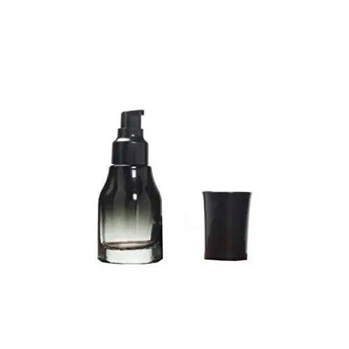 SYBL 1PCS 40ml/1.4oz Hochwertige, quadratische, schwarze, Farbverlaufs-Glas-Pumpflasche, Tragbarer Reise-Kosmetik-Lotion-Verteilerbehälter, Glasflasche, Jar Pot Vial für Emulsion, Serum