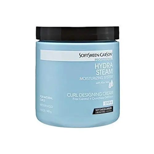[SoftSheen Carson] HYDRA STEAM MOISTURIZING SYSTEM CURL DESIGNING CREAM 14.4OZ
Traduction : [SoftSheen Carson] HYDRA STEAM SYSTÈME HYDRATANT ET SHAPING CRÈME 14.4OZ