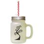 Black Tree #2 Frosted Glass Mason Jar With Straw