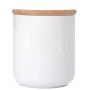 Food Storage Jar, Ceramic Kitchen Canisters with Airtight Seal Bamboo Lid, Food Storage Canister for Tea, Coffee Bean, Spice, Sugar, 500ml/ 700ml/ 800ml (10.3x9.3cm,500ml)