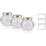 Klare 8 oz Runde Facett Glasbehälter mit Gold Metall Plastikdeckel (3er Set) Bleifrei, Luftdicht – Für Hochzeiten und Babypartys, etc.!