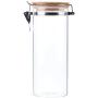 AUYE Glass Storage Jar,Coffee Bean & Kitchen food Container With Clamp Airtight wood Lid (55-Ounce)