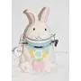 BW New 8" White Bunny Rabbit with Colorful Flowers Ceramic Decorative Air Tight Hinged Canister Storage Jar