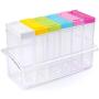 Seasoning Box 6Pcs / Set Spice Jar Set Seasoning Bottle Transparent Colorful Lid Kitchen Cruet Storage pepper box storage bottles & jars