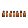 6Pcs Amber Glass Essential Oil Bottles with Orifice Reducer and Black Cap Empty Cosmetic Perfume Aromatherapy Storage Container Vial Pots Portable Refillable size 20ml/0.67oz