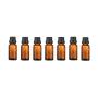 6Pcs Amber Glass Essential Oil Bottles with Orifice Reducer and Black Cap Empty Cosmetic Perfume Aromatherapy Storage Container Vial Pots Portable Refillable size 20ml/0.67oz