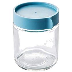 Glass Container Kitchen Food Storage Containers Refrigerator Organizer Sealed Bottle Tea Bean Cereal Food Storage Jar Box Clear,400ml Blue