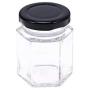 45ML Hexagon Transparent Glass Bottle Honey Storage Bottle Empty Jar Nut Sugar Canister Tank Compatible For Home Kitchen Storage