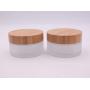 30g 30ml Environmental Bamboo Lid Frosted Glass Bottle Cream Jars Empty Cosmetic Comtainer 1pcs