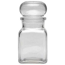 Viva Haushaltswaren Glass jar with Glass stoppers, Round Stopper, Candy jar, Tea Caddy, Collecting Glass, etc. usable (Including a Scoop), Glass, Transparent, 2 x 150ml