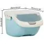 Kitchen Rice Storage, Container Box Fresh Grain Dry Food Sealed Storage Bin Organization, Blue 6KG