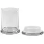 Clear 8 oz Glass Herb Stash Jar and Lid with V For Vendetta Logo from Smoke Promos