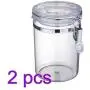 Bouteilles de Rangement Yardwe 2PCS 750ml avec Couvercles à Clip Fermé et Étanchéité pour Conserver le Thé, le Sucre, le Café et les Graines Bouteilles de Rangement Yardwe 2PCS 750ml avec Couvercles à Clip Fermé et Étanchéité pour Conserver le Thé, le Sucre, le Café et les Graines