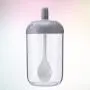 TOPBATHY Transparent Spice Storage Jar Seasoning Bottle Glass Condiment Storage Pot Sugar Salt Container With Lid And Spoon For Home Kitchen (Grey) TOPBATHY Transparent Spice Storage Jar Seasoning Bottle Glass Condiment Storage Pot Sugar Salt Container With Lid And Spoon For Home Kitchen (Grey)