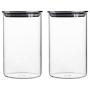 35 Ounce Clear Glass Canisters/Jars For Food Storage with Airtight Stainless Steel Lids, 4.15" X 6.7".