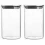 35 Ounce Clear Glass Canisters/Jars For Food Storage with Airtight Stainless Steel Lids, 4.15" X 6.7".