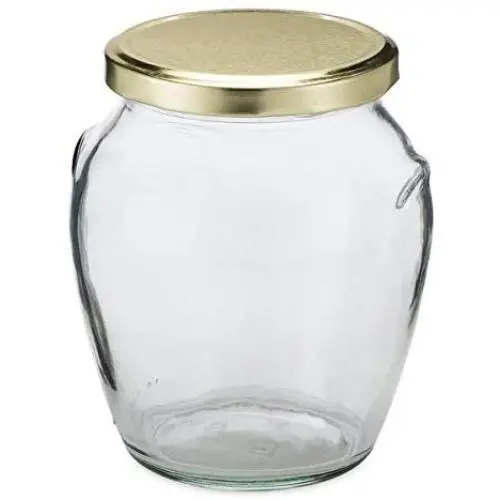 Glas-Honigbehälter, 24 oz (ca. 700 ml), mit Gold-Metall-Deckelstopfen, Packung mit 12 Stück – Berlin Packaging