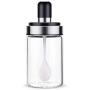 SAIrch Glass Cruet Kitchen Condiment Tank Salt Storage Box Seasoning Jar Household Items Sealed Ketchup Bottle, for Home, Restaurant