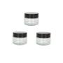 3PCS 5g/5ml/0.17oz Empty Refillable Transparent Glass Cream Jars Tins with Black Screw Cap Portable Travel Bottles Cosmetic Sample Storage Container Pot Holder for Eye Cream Gel Ointments