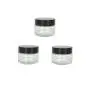 3PCS 5g/5ml/0.17oz Leere Wiederbefüllbare Transparente Glasbehälter mit Schwarzschraubverschluss – Tragbare Reiseflaschen, Kosmetik-Probenbehälter, Aufbewahrungskrüster für Augencreme, Gel, Salben