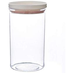 Kitchen Sealed Storage Container,Storage Jars Airtight Plastic With Lids,Stackable,Cereal Storage Container,Large opening design,save space,Waterproof and moisture proof,Pink-550ML