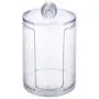 Creative Clear Acrylic Storage Jar Holder Transparent Cotton Swabs Stick Cosmetic Makeup Cotton Pad Jar Makeup Organizer Case,Clear