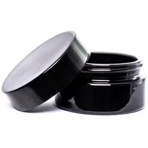 Bocal Noir en Verre 50 ml (1,7 fl oz - Eighth Oz) Style Cosmétique Voyage Hermétique | Récipient de Stockage Noir pour Cosmétiques - Bouchon à Vis Bocal Noir en Verre 50 ml (1,7 fl oz - Eighth Oz) Style Cosmétique Voyage Hermétique | Récipient de Stockage Noir pour Cosmétiques - Bouchon à Vis