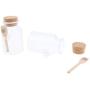 LoveinDIY 2x Empty Plastics Bottles With Corks Jars And Wood Spoon Bath Salt Bottles - 200g/7oz