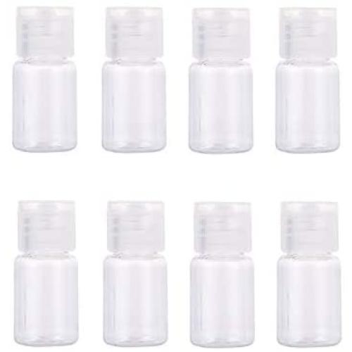 24 Pcs 0.17oz/5ml Clear Plastic Empty Bottles Refillable Travel Containers with Flip Cap Toiletry Bottles Cosmetic Sample Bottles for Shampoo Body Wash Lotion Cream Toner Essential Oil