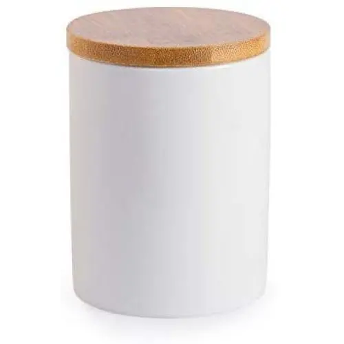 10 fl oz Airtight Ceramic Sugar Bowl with Seal Bamboo Lid, LUCKY GODDNESS Porcelain Sugar Container Food Storage Jar with Label for Coffee, Tea, Kitchen