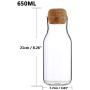 Danmu 3Pcs a Set 650ml / 22oz Glass Jars Glass Storage Jars Food Storage Jars Airtight Wood Lids Tea Coffee Bean Jar Cookies Flour Sugar Candy Spice Container