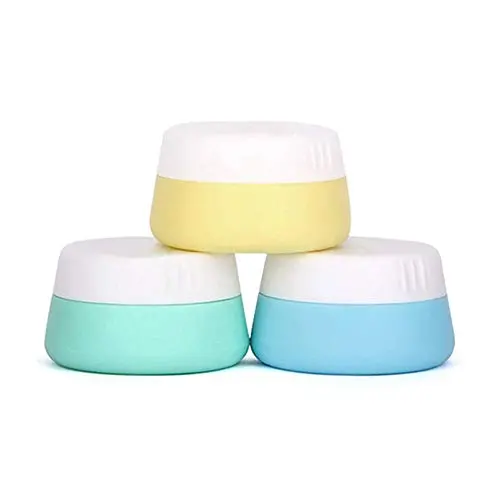 3PCS 20ml/0.7oz Round Squeezable Silicone Empty Soft Bottle Refillable Travel Sample Packing Container Storage Pot Jar Vial Dispenser for Lotion Face Cream (Random) 3PCS 20ml/0.7oz Round Squeezable Silicone Empty Soft Bottle Refillable Travel Sample Packing Container Storage Pot Jar Vial Dispenser for Lotion Face Cream (Random)