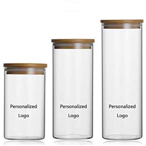 Glass Jar Personalized Food Storage Kitchen Bottles Sealed Cans Large Capacity Candy Tea Box,6.5X8Cm