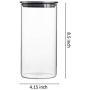 45 Ounce Clear Glass Canisters/Jars For Food Storage with Airtight Stainless Steel Lids, 4.15" X 8.5".