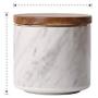 Imitation Marble Ceramics Storage Jar with Wooden Cover Sealed Jar Kitchen Food Multigrain Coffee Bean Tea Storage Tank,A