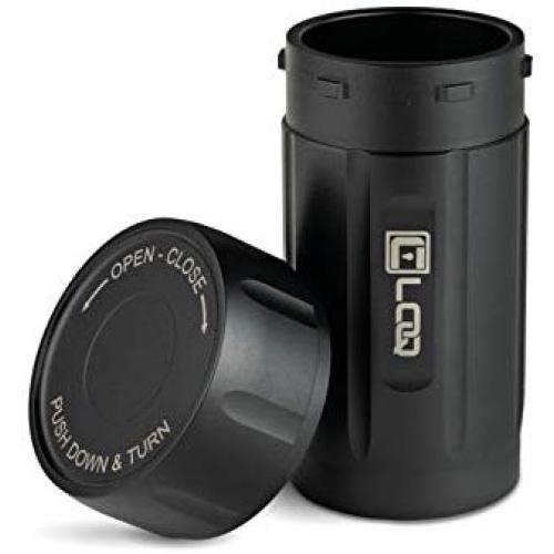 Canniloq ? 120cc Onyx Black - Aircraft Grade Aluminum Odor Smell Proof Container and Airtight Locking Stash Jar for Herbs, Coffee, Spices, Tea and Other Dry Goods