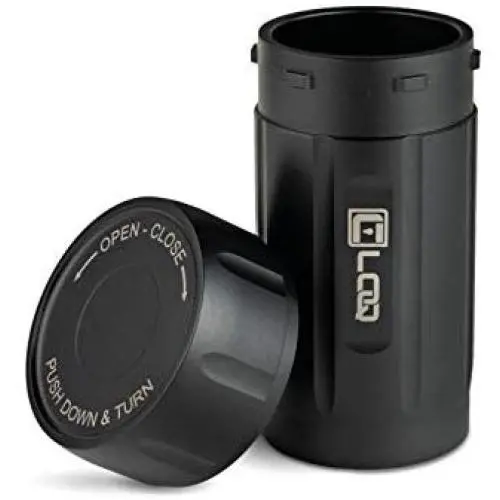 Canniloq ? 120cc Schwarz (Onyx) - Flugzeug-Qualität Aluminium Behälter, geruchs- und geruchsdichter Deckel für Kräuter, Kaffee, Gewürze, Tee und andere Trockenwaren