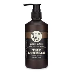 Outlaw The Gambler Bourbon-Inspired Natural Body Wash - The Luckiest Scent Around - Whiskey, Old-fashioned Tobacco, and a Hint of Leather - Mens or Womens Body Wash - 8 fl. oz.