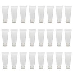 24PCS Refillable Empty Plastic Cosmetic Soft Tube Translucent Lotions Tube Shampoo Toothpate Bottles Facial Clean Jars Makeup Sample Packing Vials Hand Cream Container with Flip Cap (50ML/1.7OZ)
