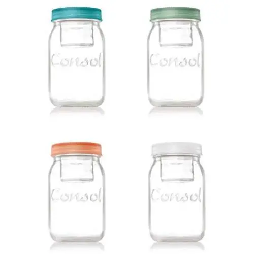 Consol Jar in a Jar - 2 in 1 Classic Glass Mason Jar Fitted with A Smaller Jar Inside Under One Leak Proof Lid Perfect for Storage & Food On The Go ? By (34oz, Multi Pack) Consol Jar in a Jar - 2 in 1 Classic Glass Mason Jar Fitted with A Smaller Jar Inside Under One Leak Proof Lid Perfect for Storage & Food On The Go ? By (34oz, Multi Pack)