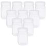 4 oz Small Plastic Mason Jar Square Bottle with Lids 10 Pk BPA Free Food Safe