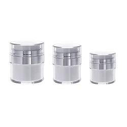 MISAZ 3 Pieces Airless Pump Jars Empty Refillable Cosmetic Containers Lotion Bottle Eye Cream Jars Makeup Sample Vials for Women Girls Beauty Travel Size,15/30/50ML, White