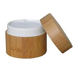 Empty Refillable Environmental Bamboo Cosmetic Face Cream Balm Nail Art Jar Bottle Case with Screw Lid Make Up Storage Sample Container for Beauty Products (15ml/ 0.5oz)