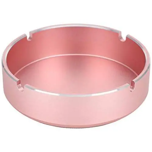 Tangxi Round Aluminum Alloy Storage Box 4.33 x 4.33 x 1.38 in Round Storage Jars Containers for Screw Battery Candy Toy Snacks Cosmetics(Rose)