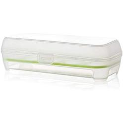 Coerni Sturdy Covered Eggs Holder - 10 Egg Tray, Clear (Green)