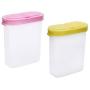 Clear Seasoning Pot Cans Spice Rack 2 Lid Condiment Bottles Pepper Shakers Box Kitchen Tools Spices Storage Jar for Cooking (Yellow)